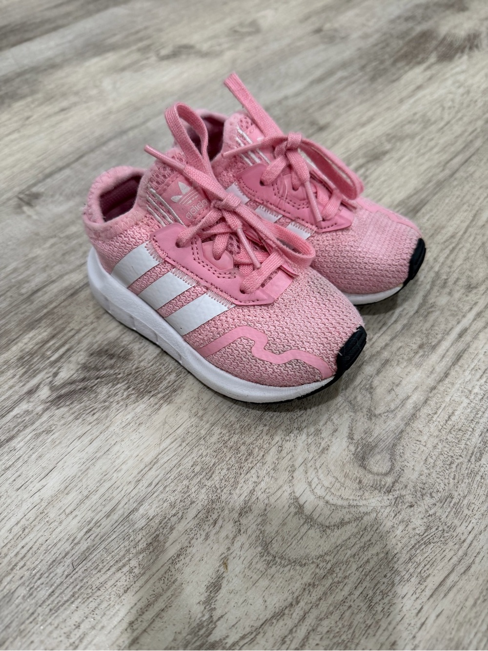 adidas Kids Pink and White Athletic Sneakers